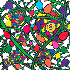 ハンカチーフ（ツボミ柄）