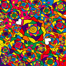 ハンカチーフ（ローズ柄）