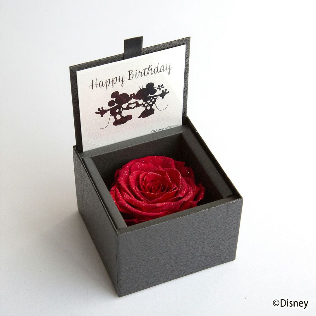 eギフト】ダイヤモンドローズラブハート/ブライトレッド (プリザーブド